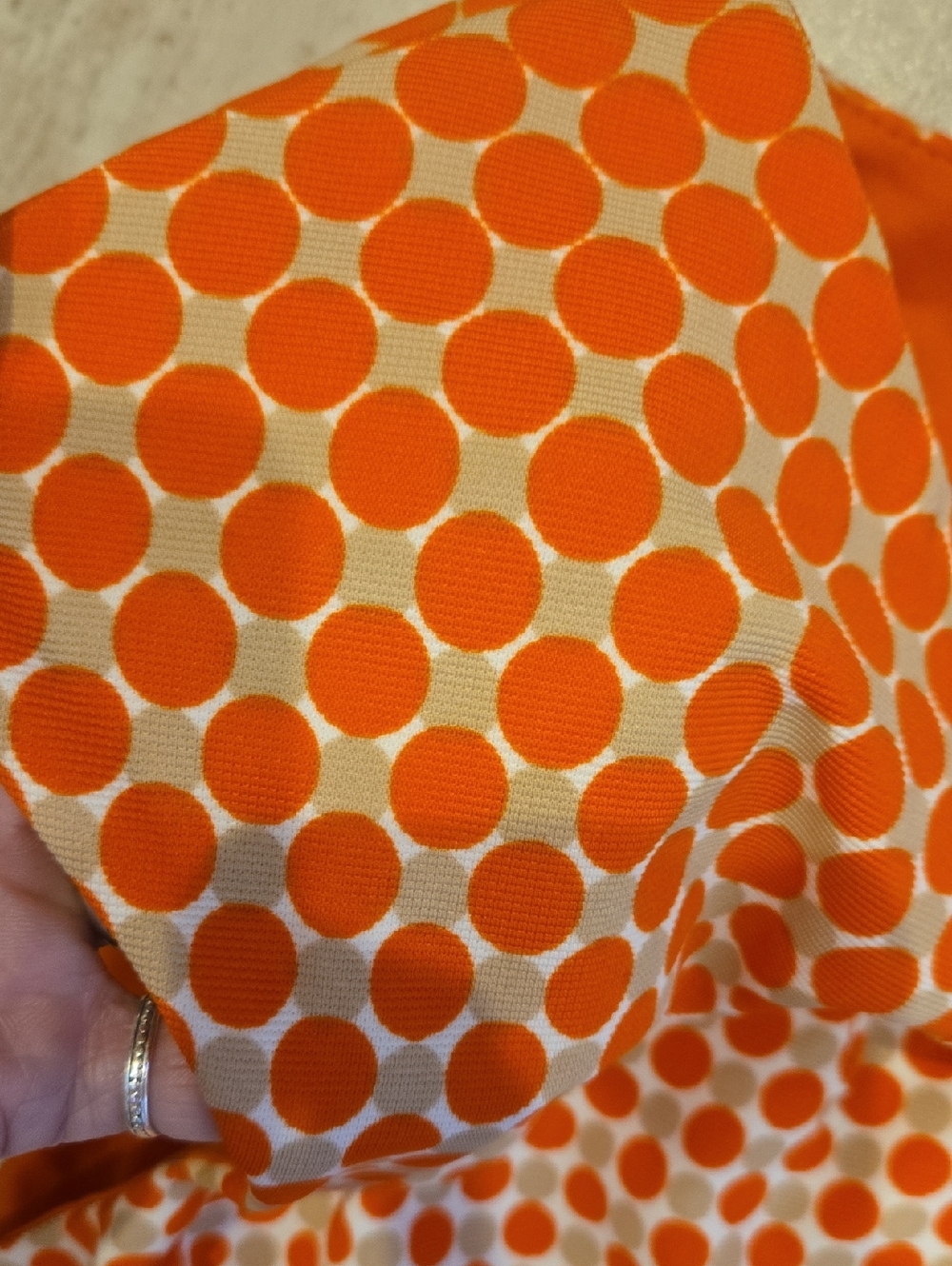 ILe New York Orange/Tan Geometric Design Print Belted Dress - Picture 5 of 10